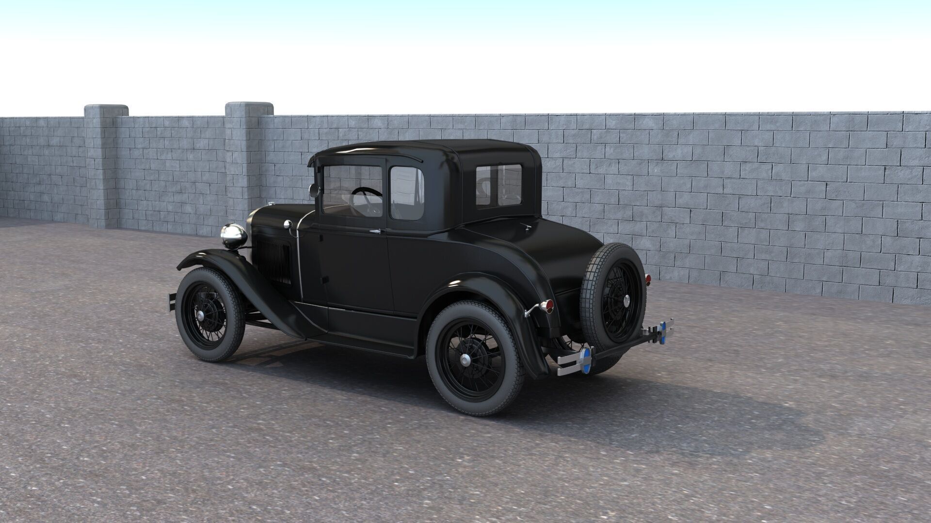 Classic Car Coupe 3D model_2
