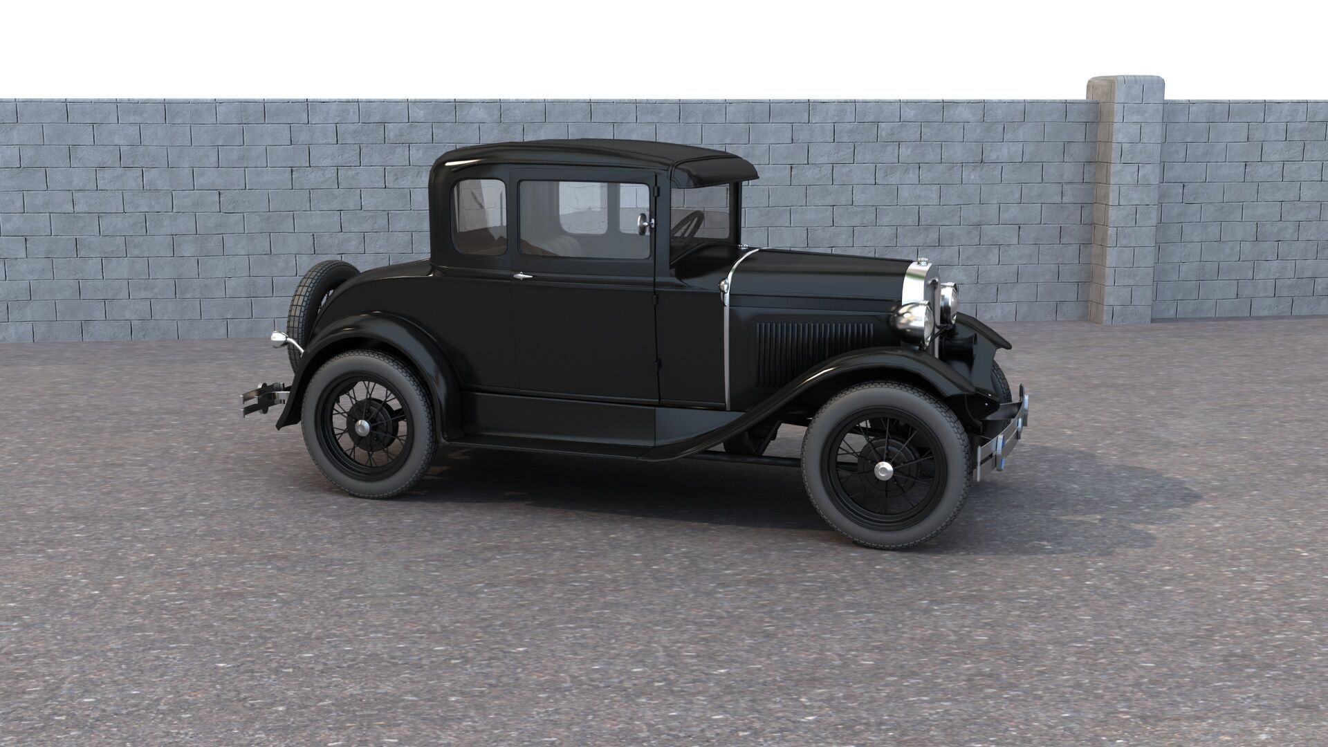 Classic Car Coupe 3D model_5