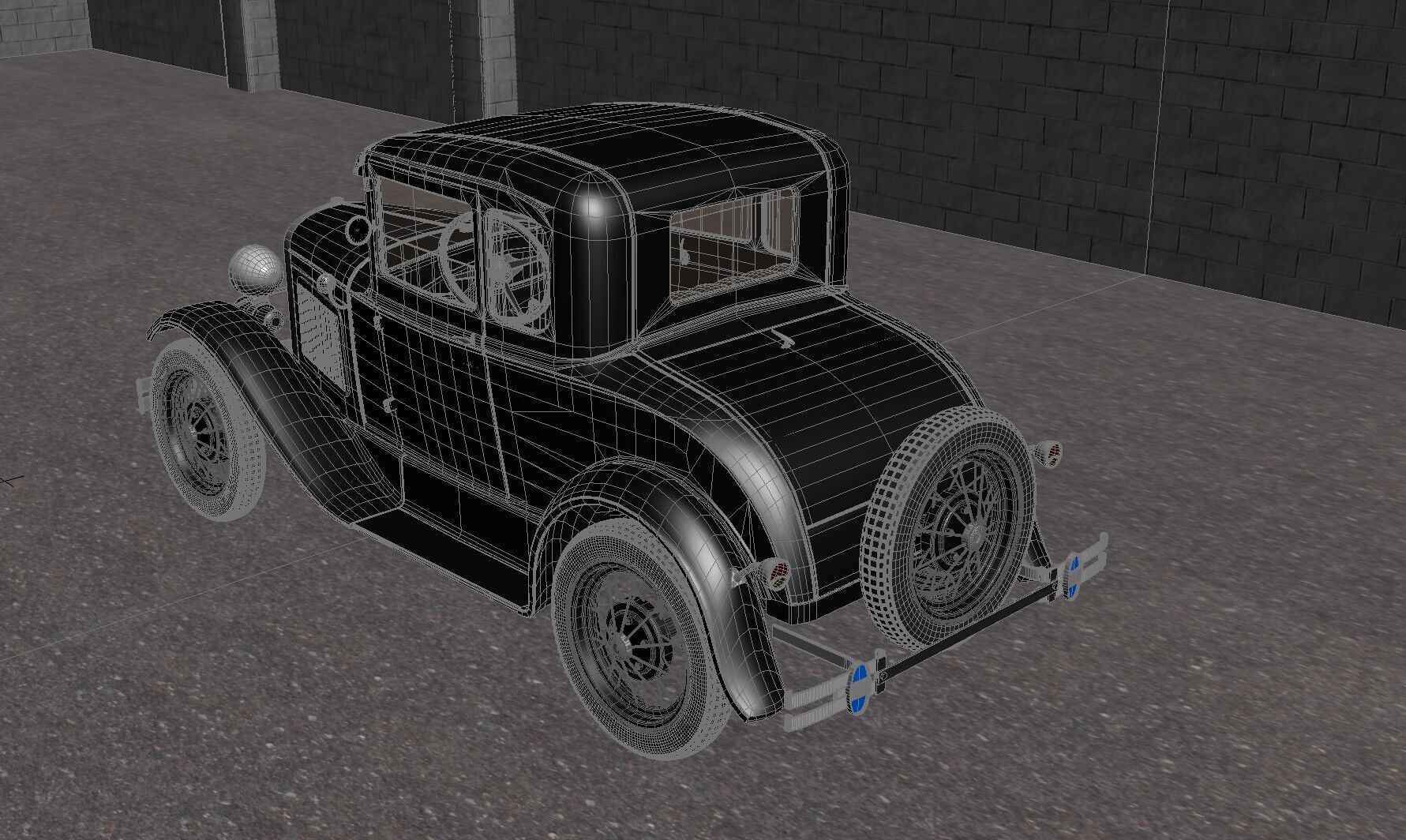 Classic Car Coupe 3D model_10