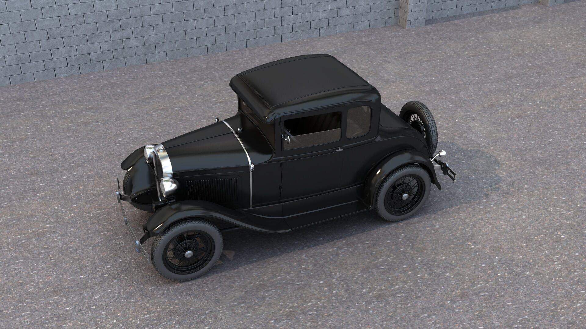 Classic Car Coupe 3D model_3