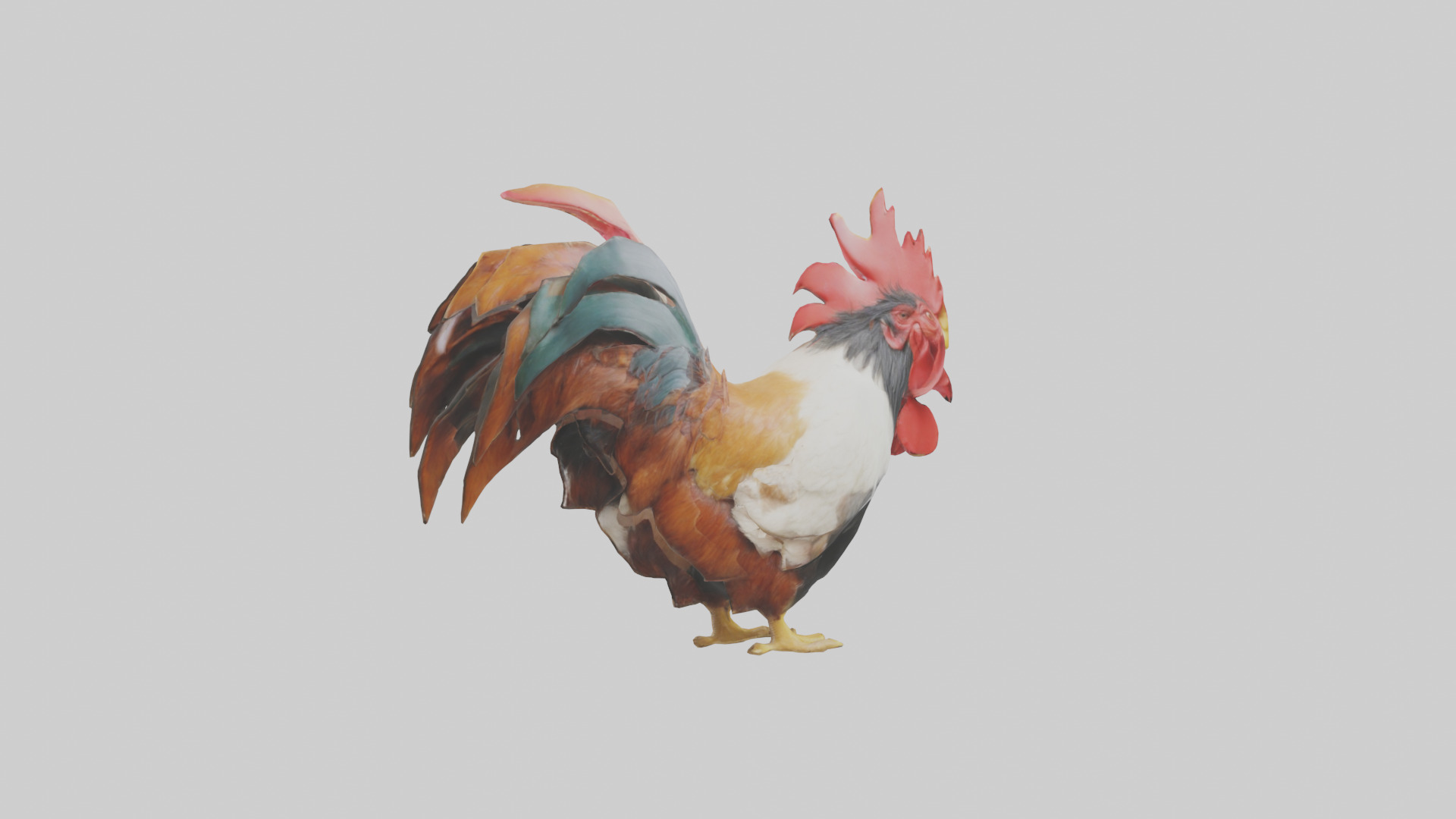 Rooster Comb Model Low-poly 3D model_3