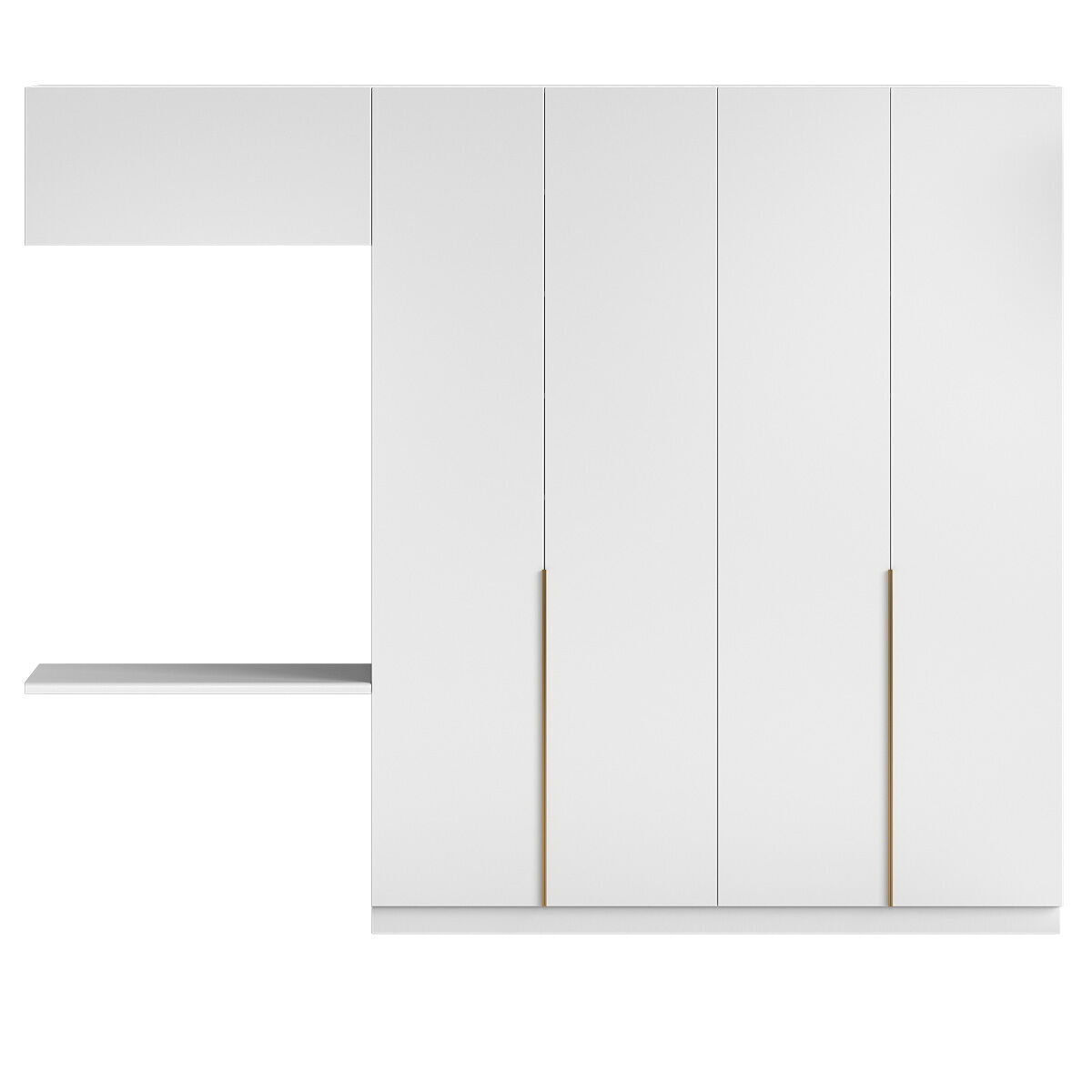Minimalist wardrobe with storage system 3D model_1