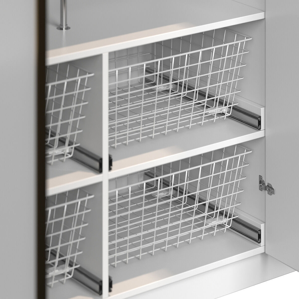 Minimalist wardrobe with storage system 3D model_3
