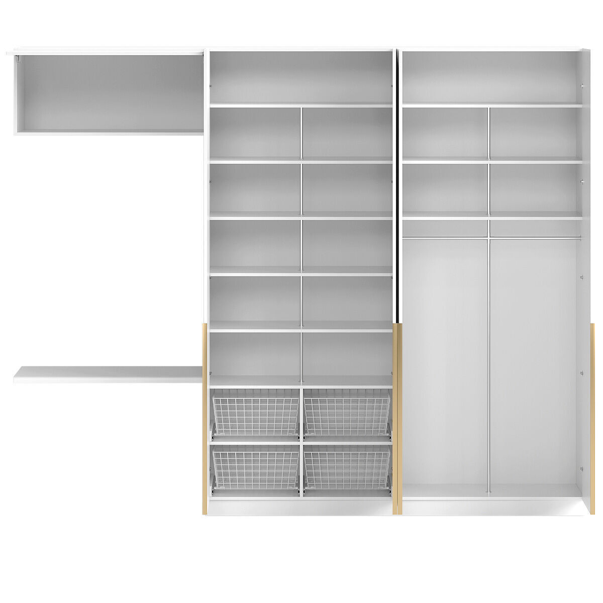 Minimalist wardrobe with storage system 3D model_2