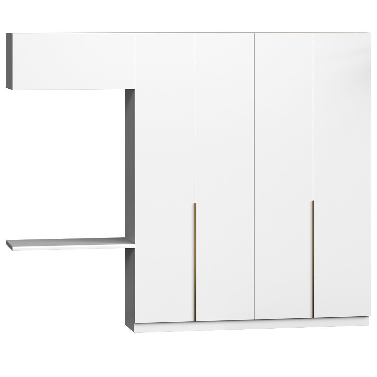 Minimalist wardrobe with storage system 3D model_7