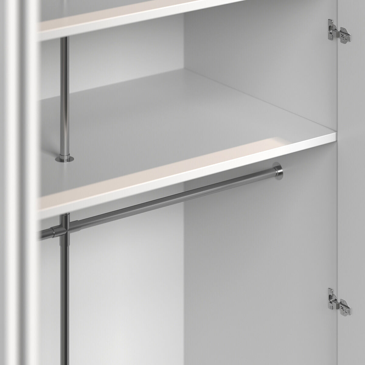 Minimalist wardrobe with storage system 3D model_6