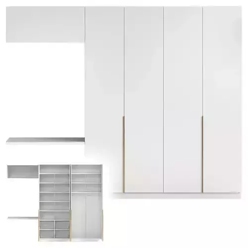 Minimalist wardrobe with storage system