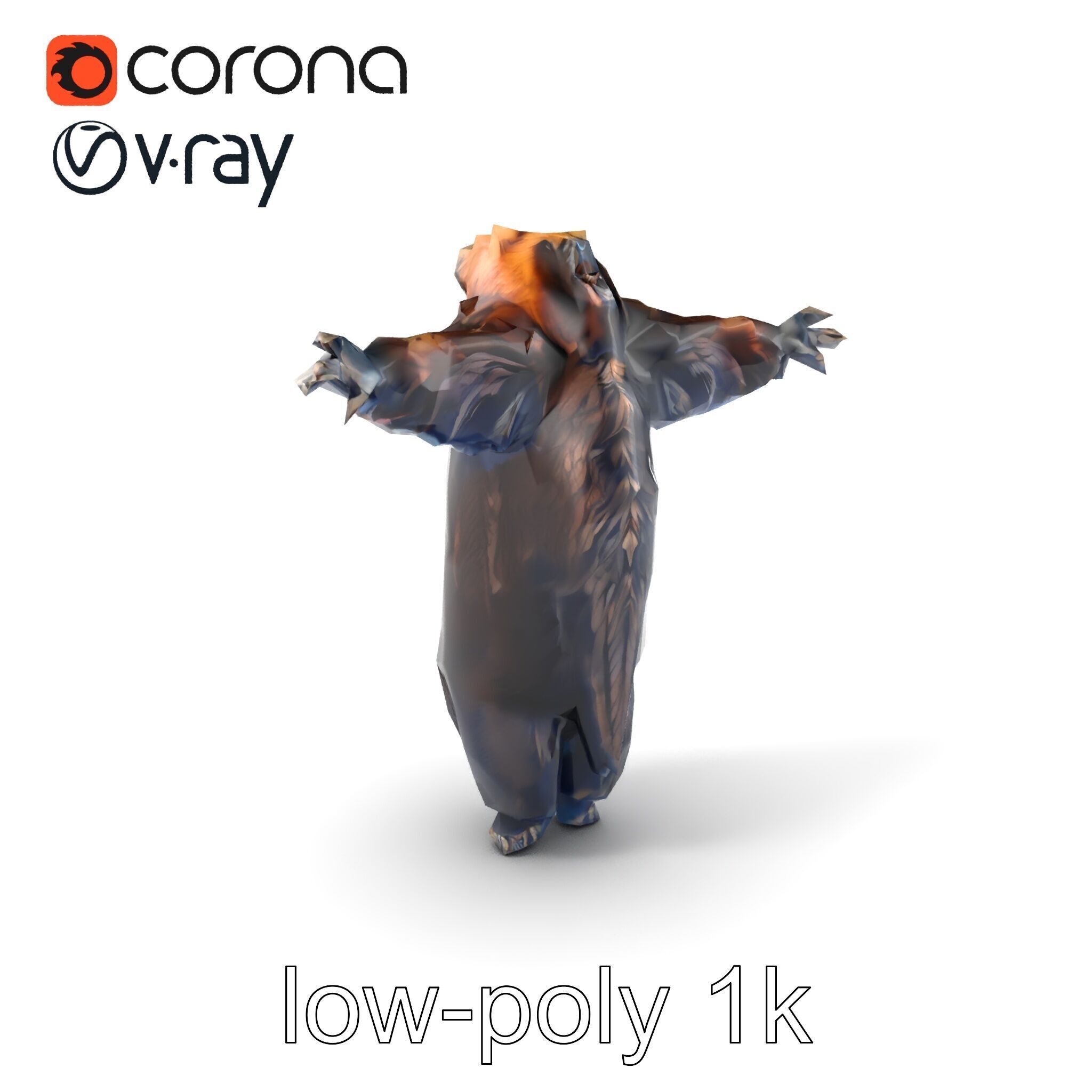 Grizzly Bear Forest Creature model pack Low-poly 3D model_1