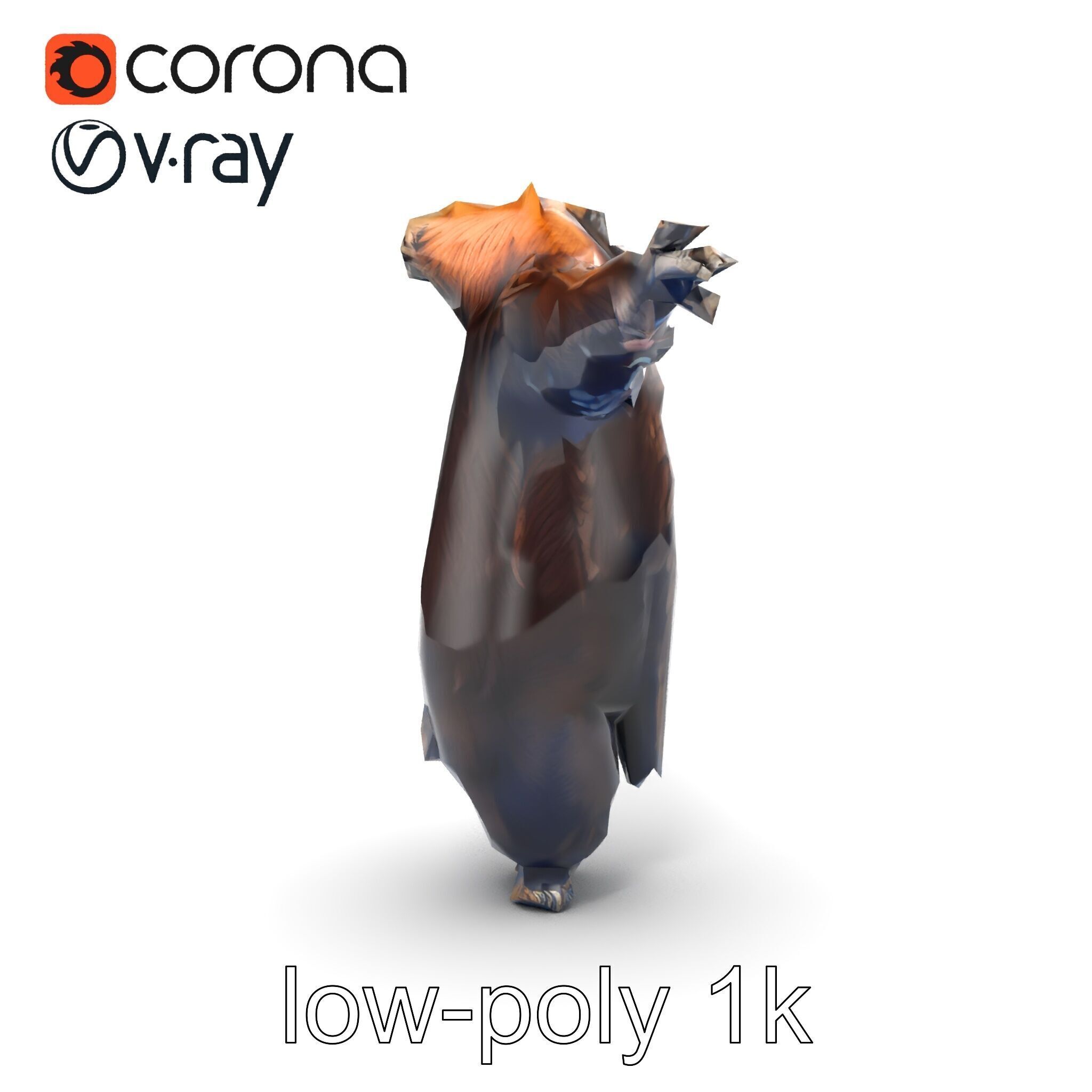 Grizzly Bear Forest Creature model pack Low-poly 3D model_21