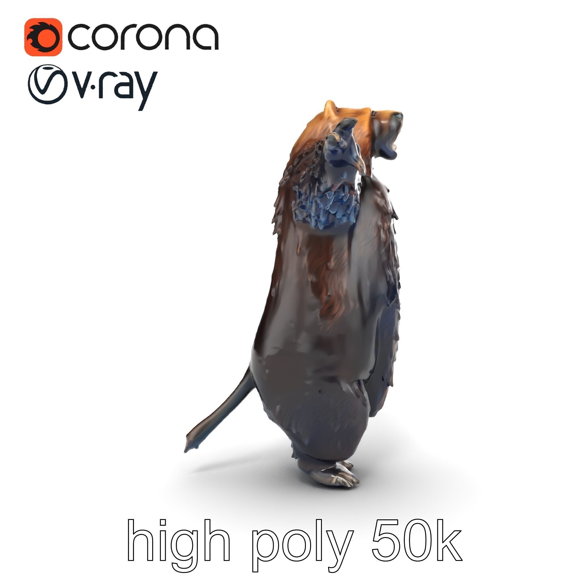 Grizzly Bear Forest Creature model pack Low-poly 3D model_18