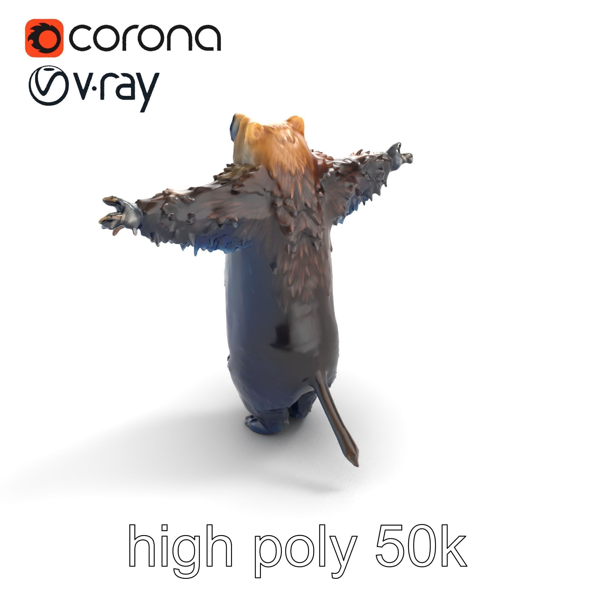 Grizzly Bear Forest Creature model pack Low-poly 3D model_8