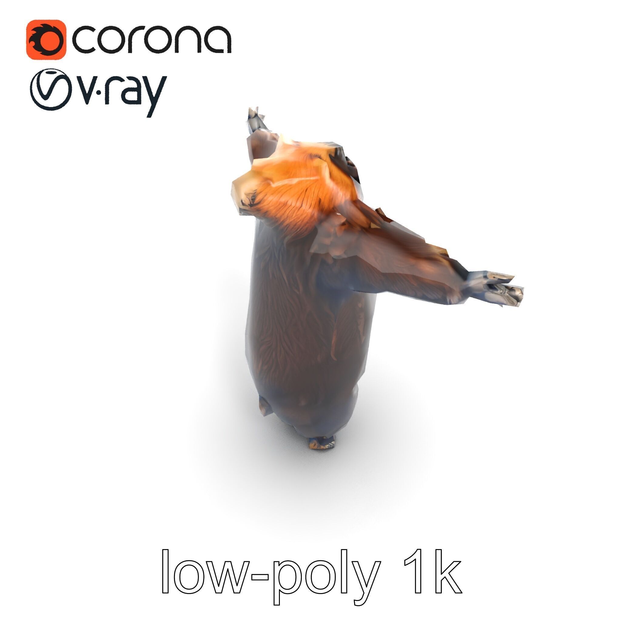 Grizzly Bear Forest Creature model pack Low-poly 3D model_10