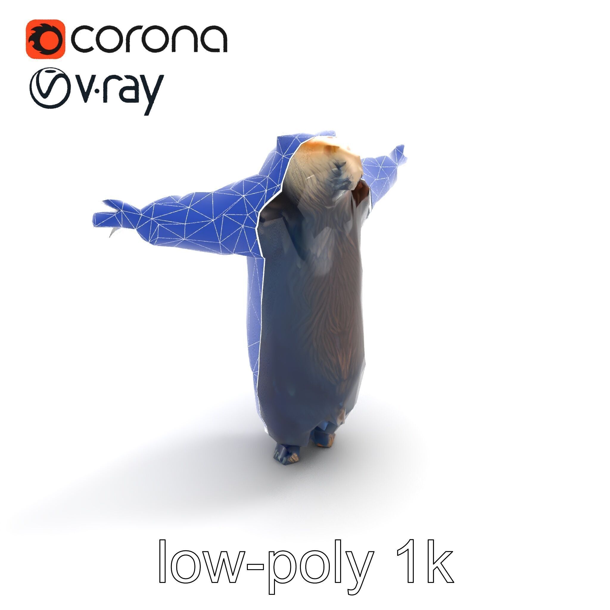 Grizzly Bear Forest Creature model pack Low-poly 3D model_14