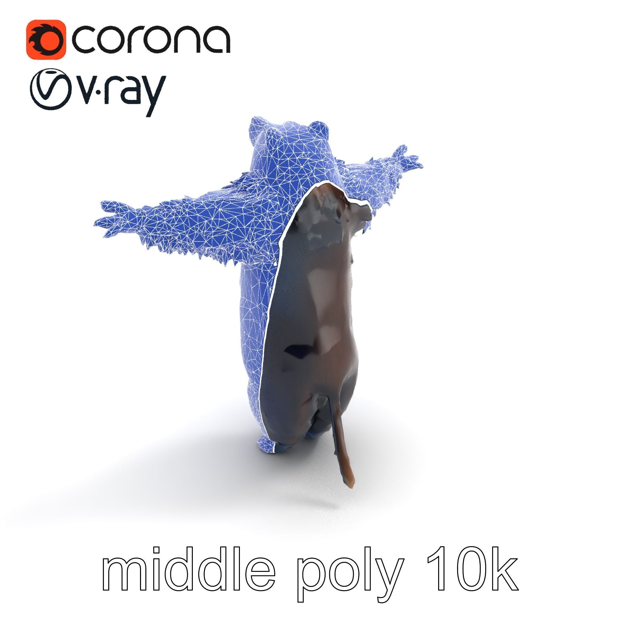 Grizzly Bear Forest Creature model pack Low-poly 3D model_9