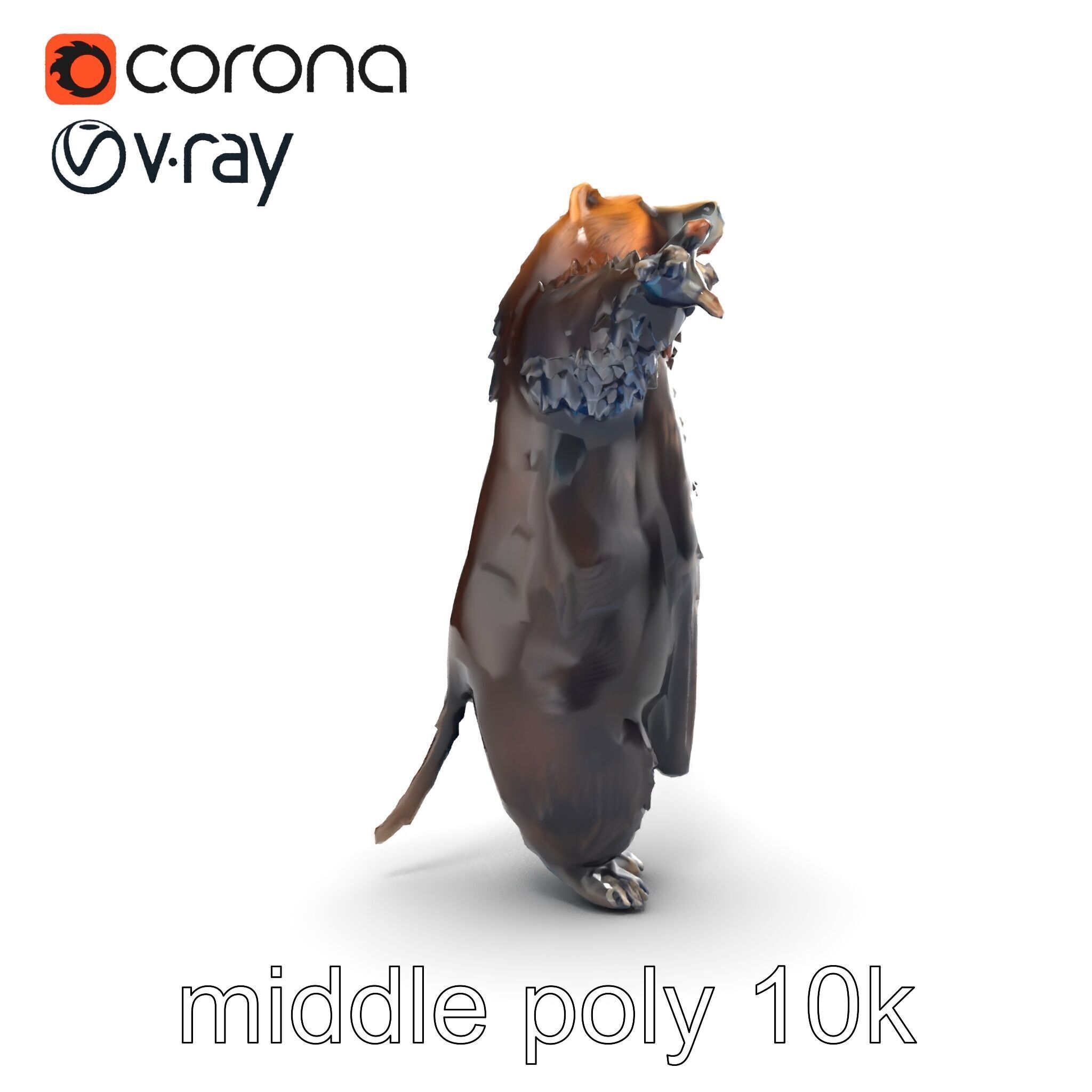 Grizzly Bear Forest Creature model pack Low-poly 3D model_13