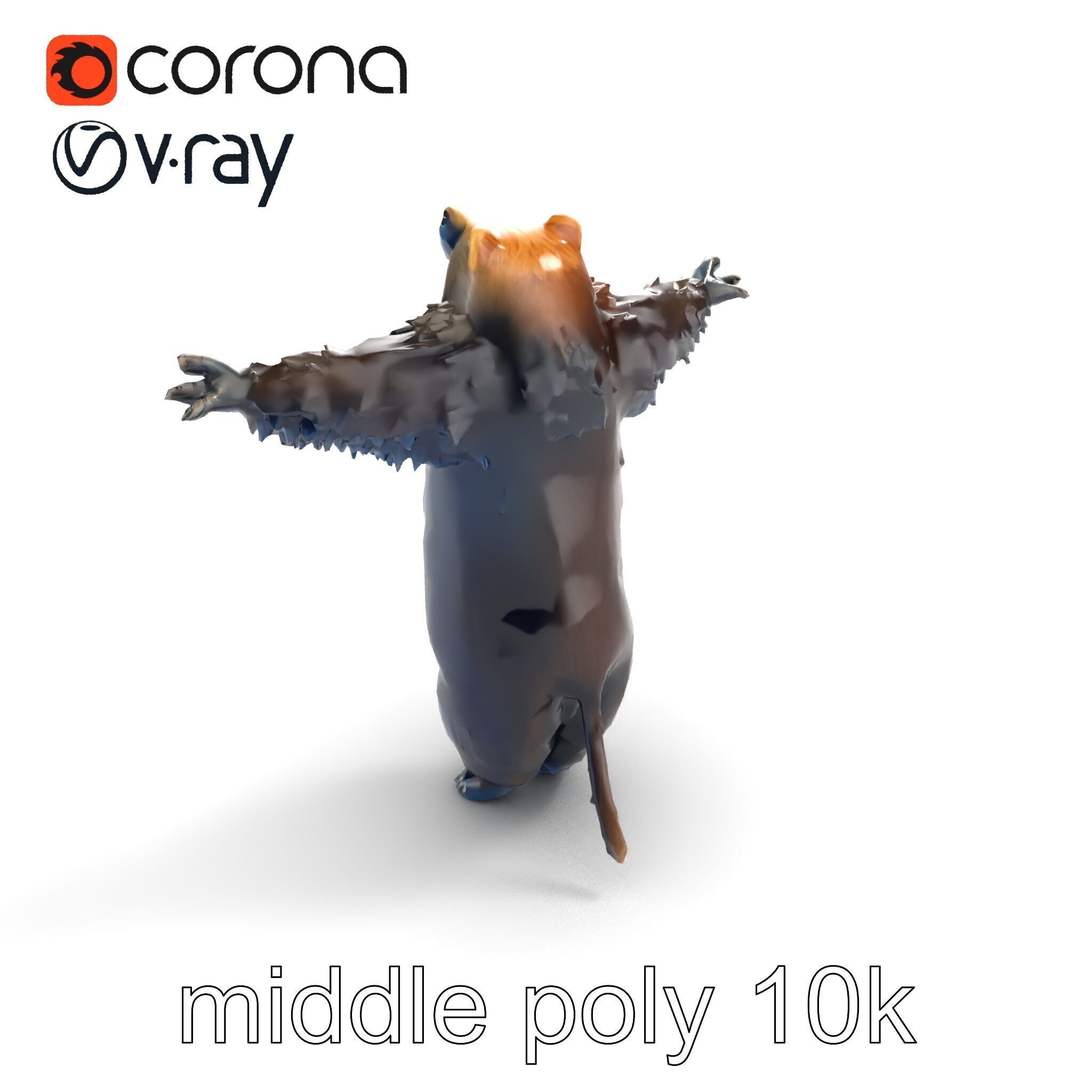 Grizzly Bear Forest Creature model pack Low-poly 3D model_6
