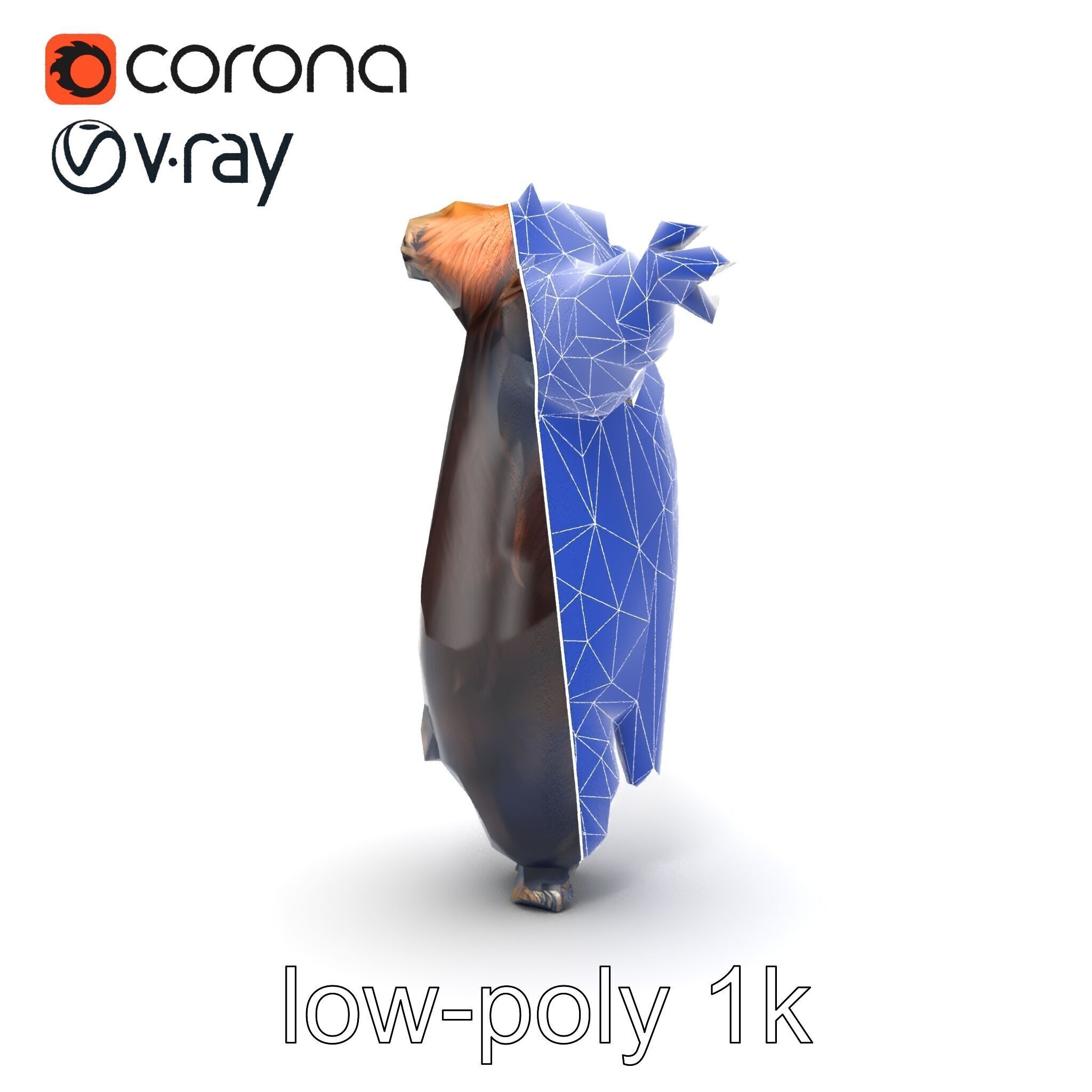 Grizzly Bear Forest Creature model pack Low-poly 3D model_17