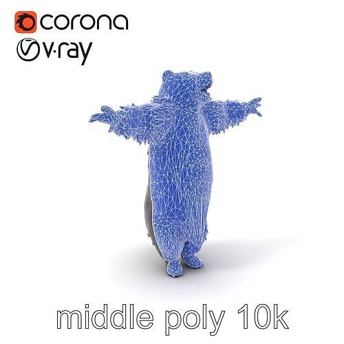Grizzly Bear Forest Creature model pack Low-poly 3D model