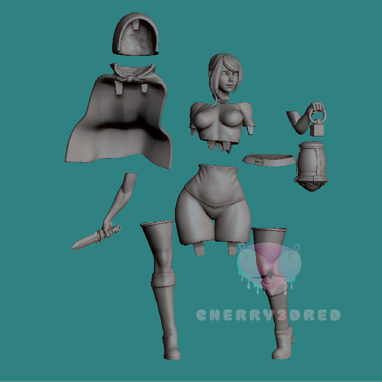 NSFW Red Riding Hood 3d Print STL Non and Pre Supported version 3D print model_12