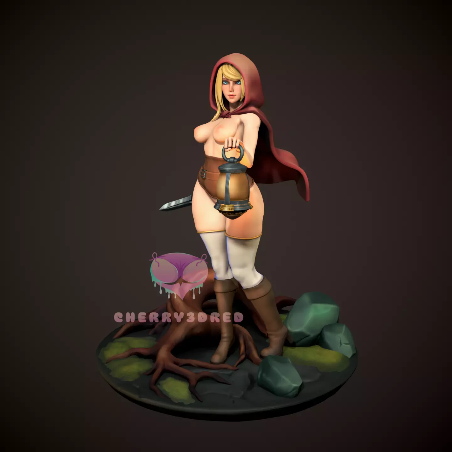 NSFW Red Riding Hood 3d Print STL Non and Pre Supported version 3D print model_0