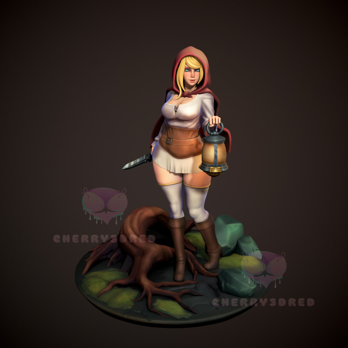 NSFW Red Riding Hood 3d Print STL Non and Pre Supported version 3D print model_4