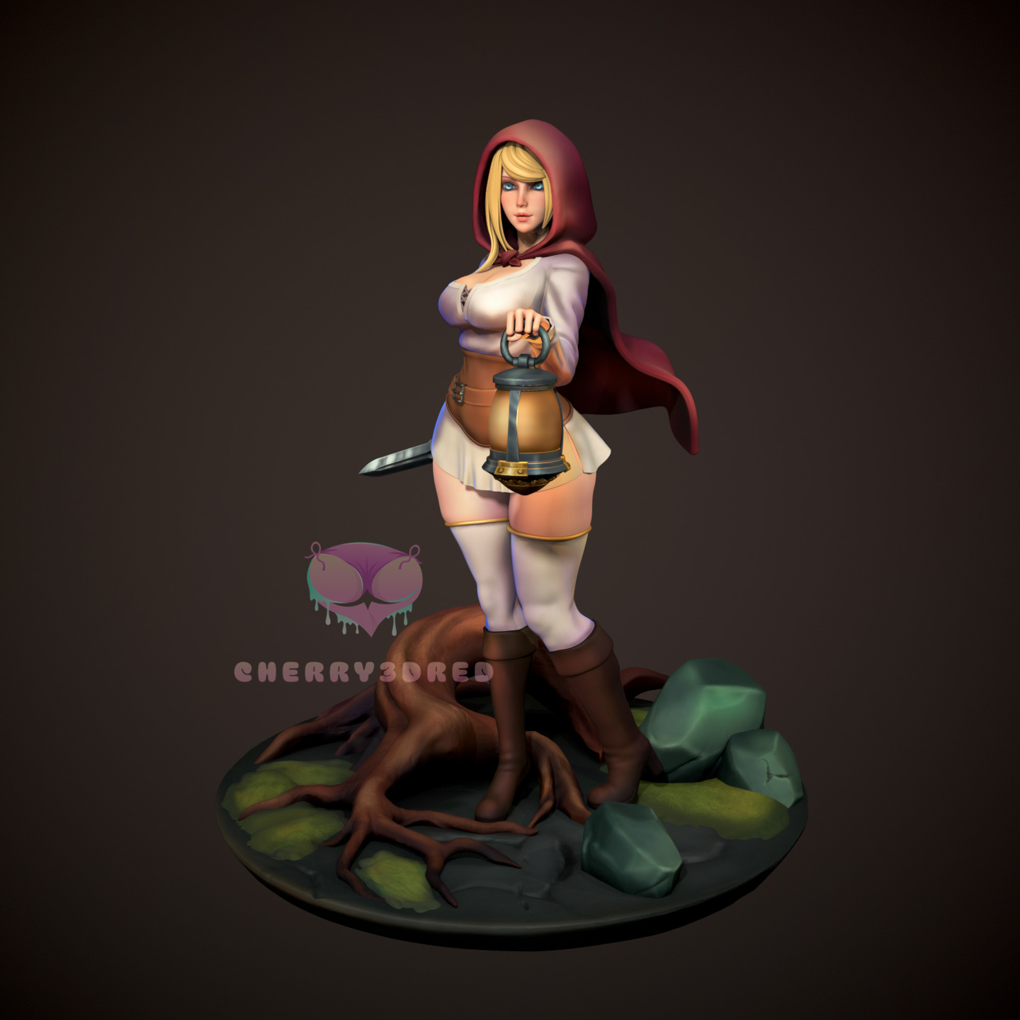 NSFW Red Riding Hood 3d Print STL Non and Pre Supported version 3D print model_1