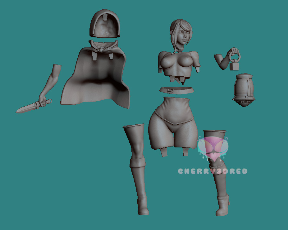 NSFW Red Riding Hood 3d Print STL Non and Pre Supported version 3D print model_11