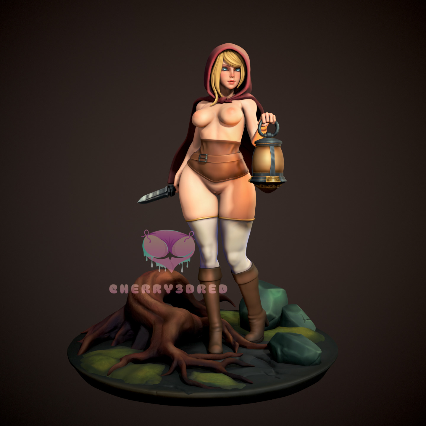 NSFW Red Riding Hood 3d Print STL Non and Pre Supported version 3D print model_7