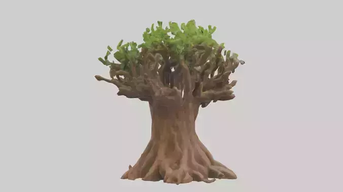 Rooted in Earth sculpture model Low-poly 3D model