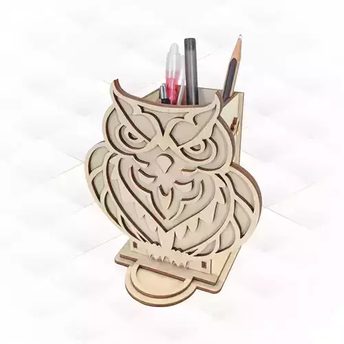 Gift stand holder laser cut model owl pattern 3D print model