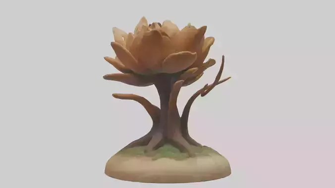 Rooting Flower Sculpture model Low-poly 3D model