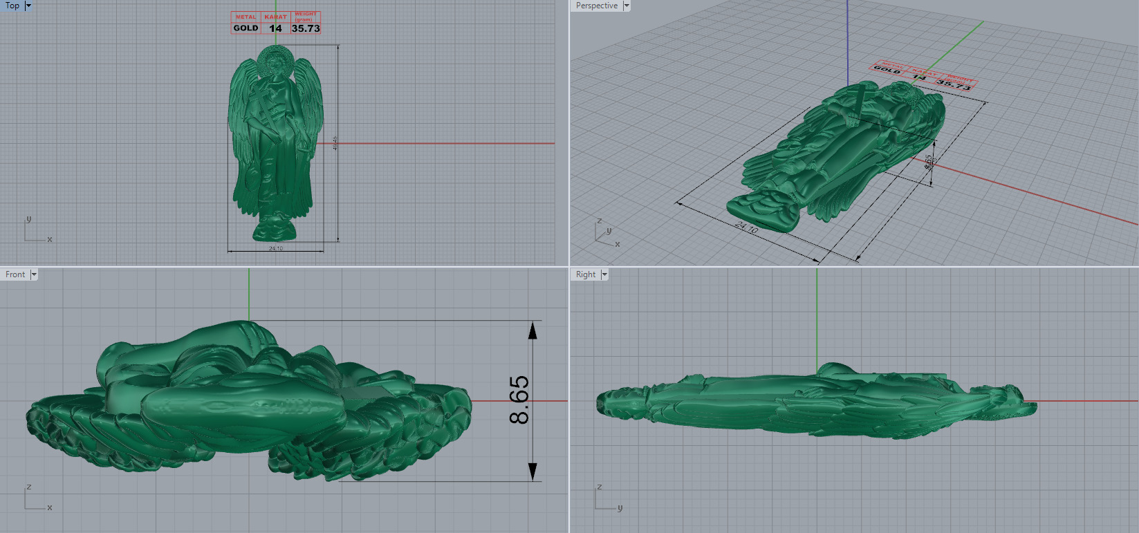 angel pendant 5 3D print model_10