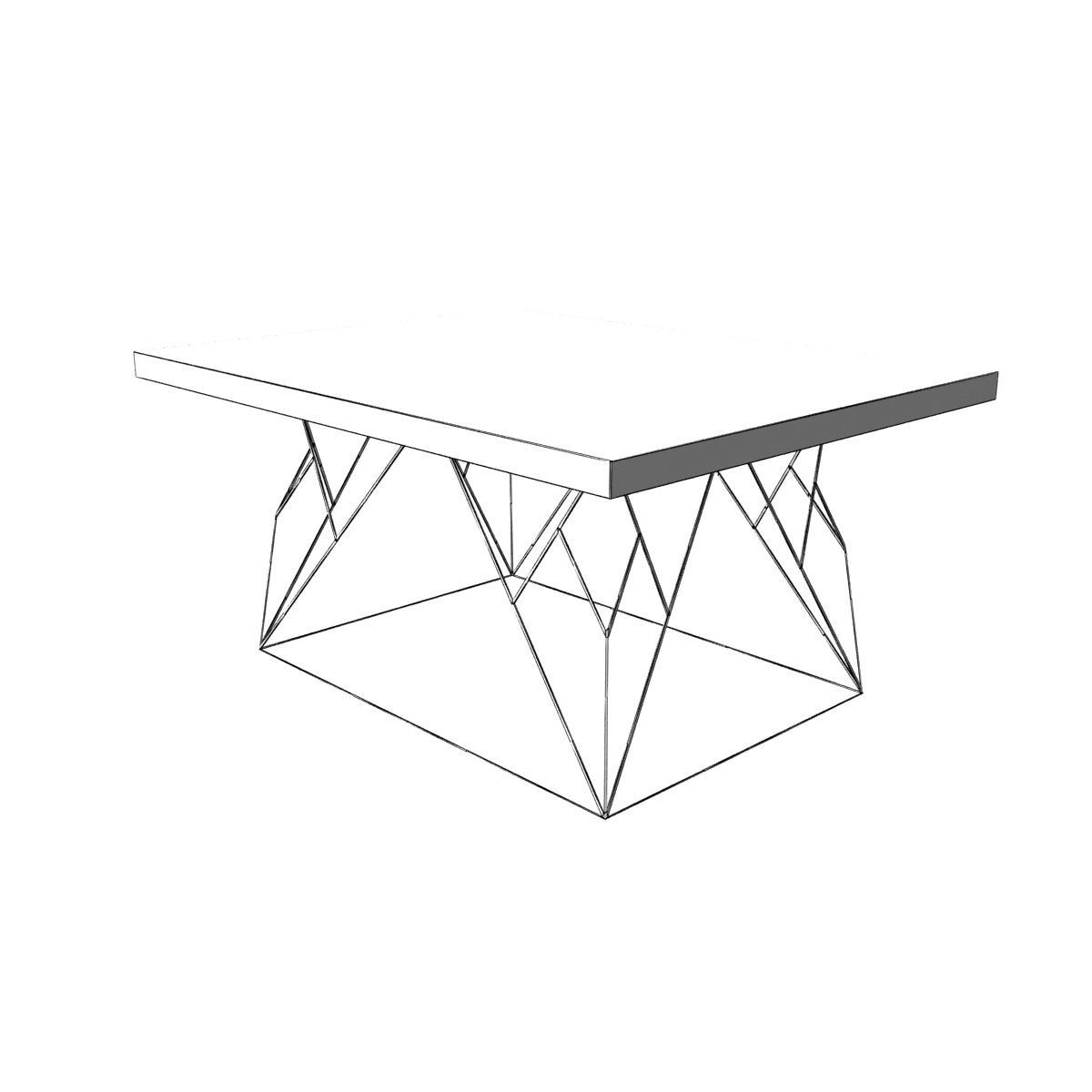 Wire coffee table 3D model_38