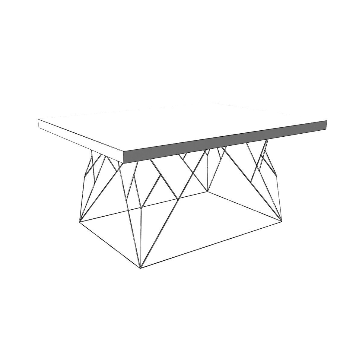 Wire coffee table 3D model_43