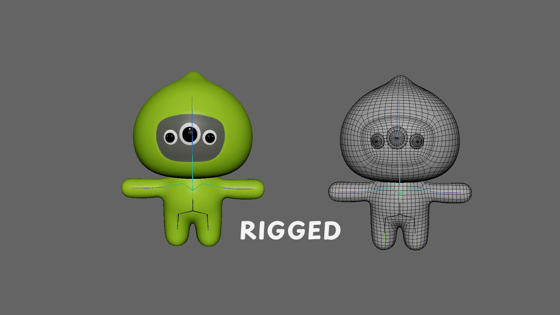 Low-Poly Character0011 Monster Mascot Animated Low-poly 3D model_3