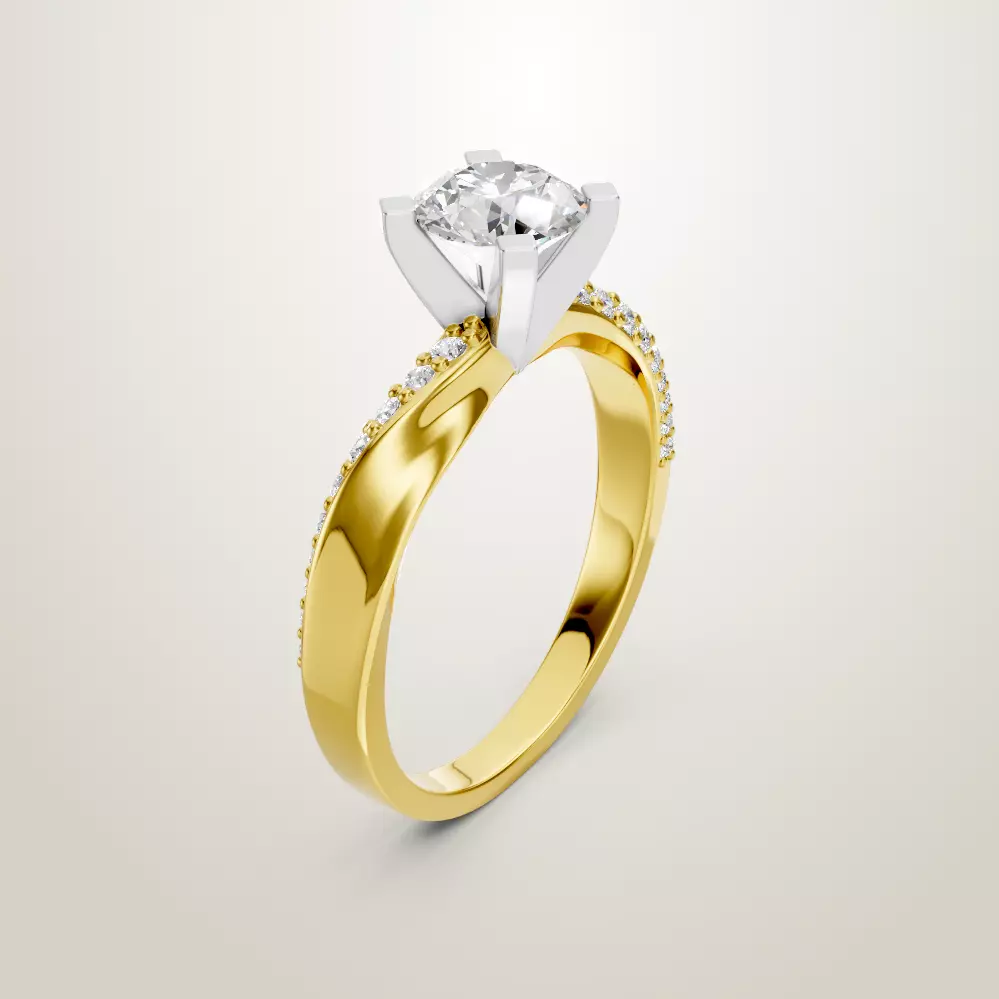 Engagement Wedding Ring 122 3D print model_4