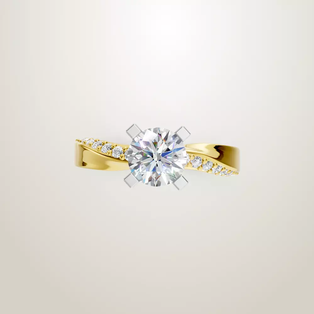 Engagement Wedding Ring 122 3D print model_3