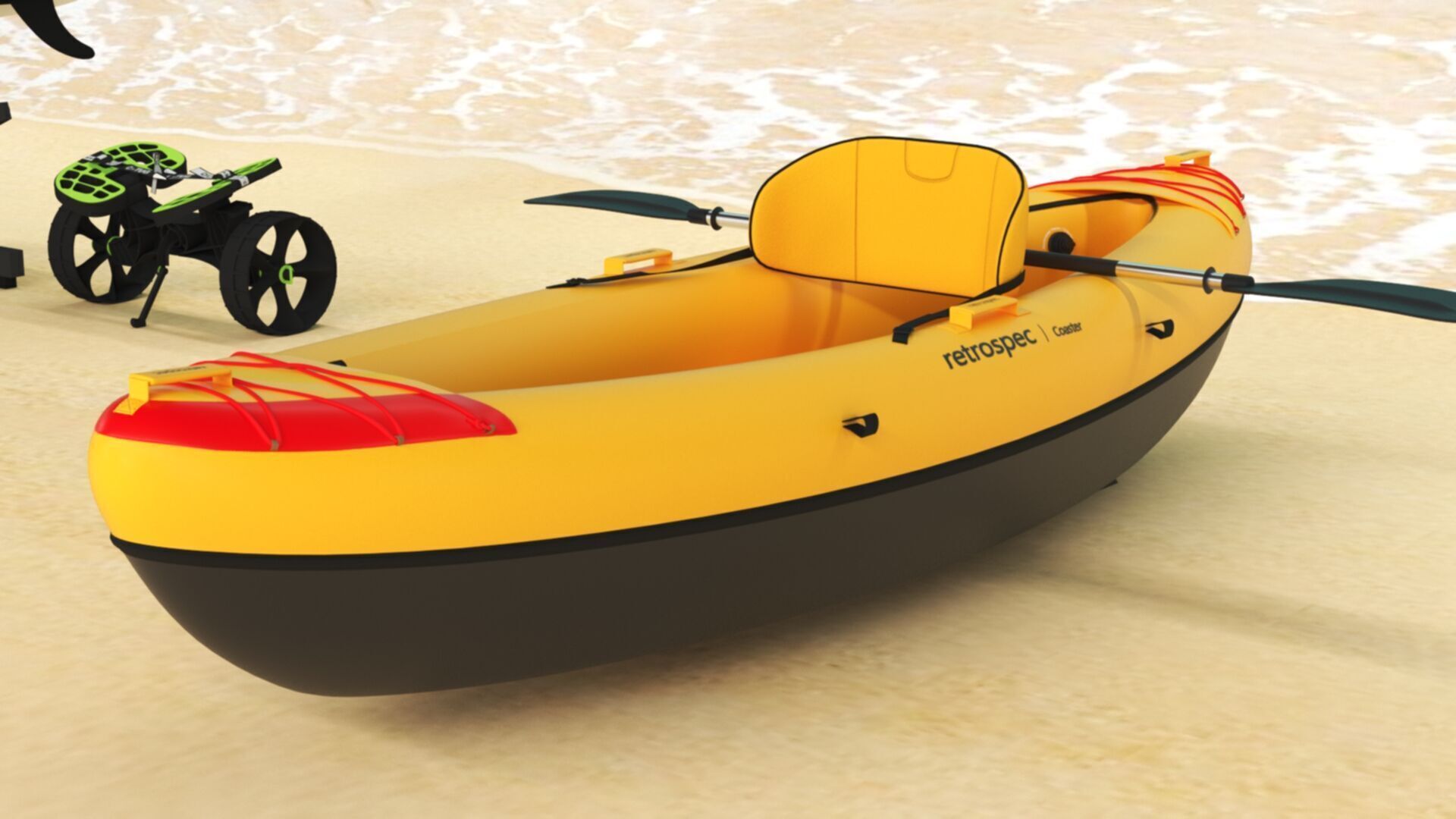 Retrospec Coaster Single  Tandem Inflatable Kayak Low-poly 3D model_21