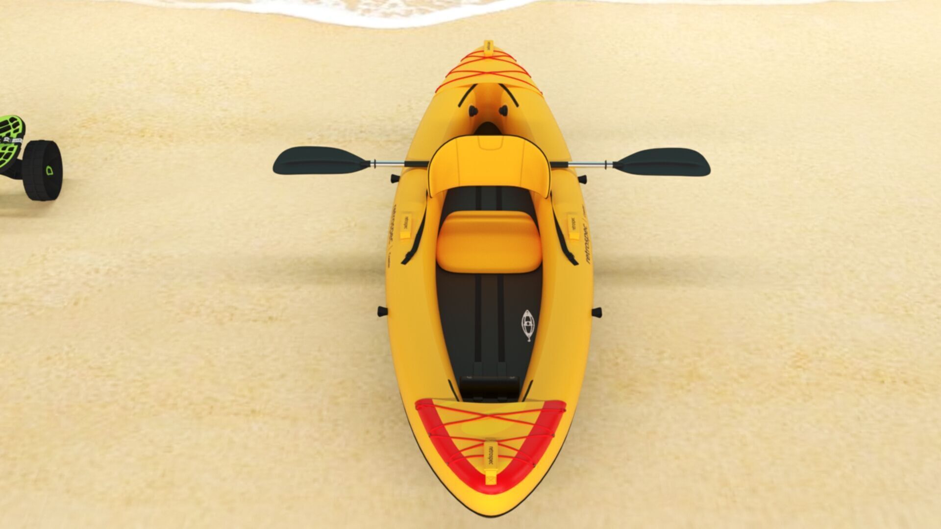 Retrospec Coaster Single  Tandem Inflatable Kayak Low-poly 3D model_9