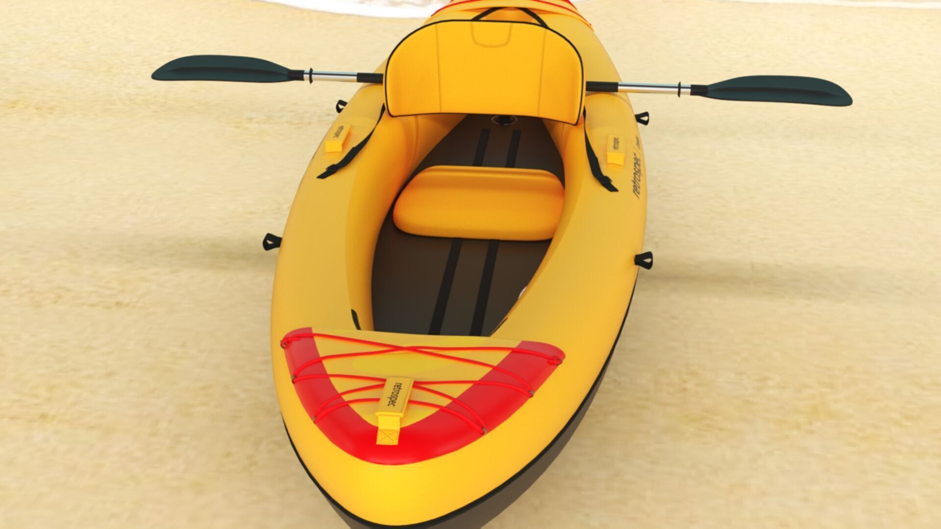 Retrospec Coaster Single  Tandem Inflatable Kayak Low-poly 3D model_16