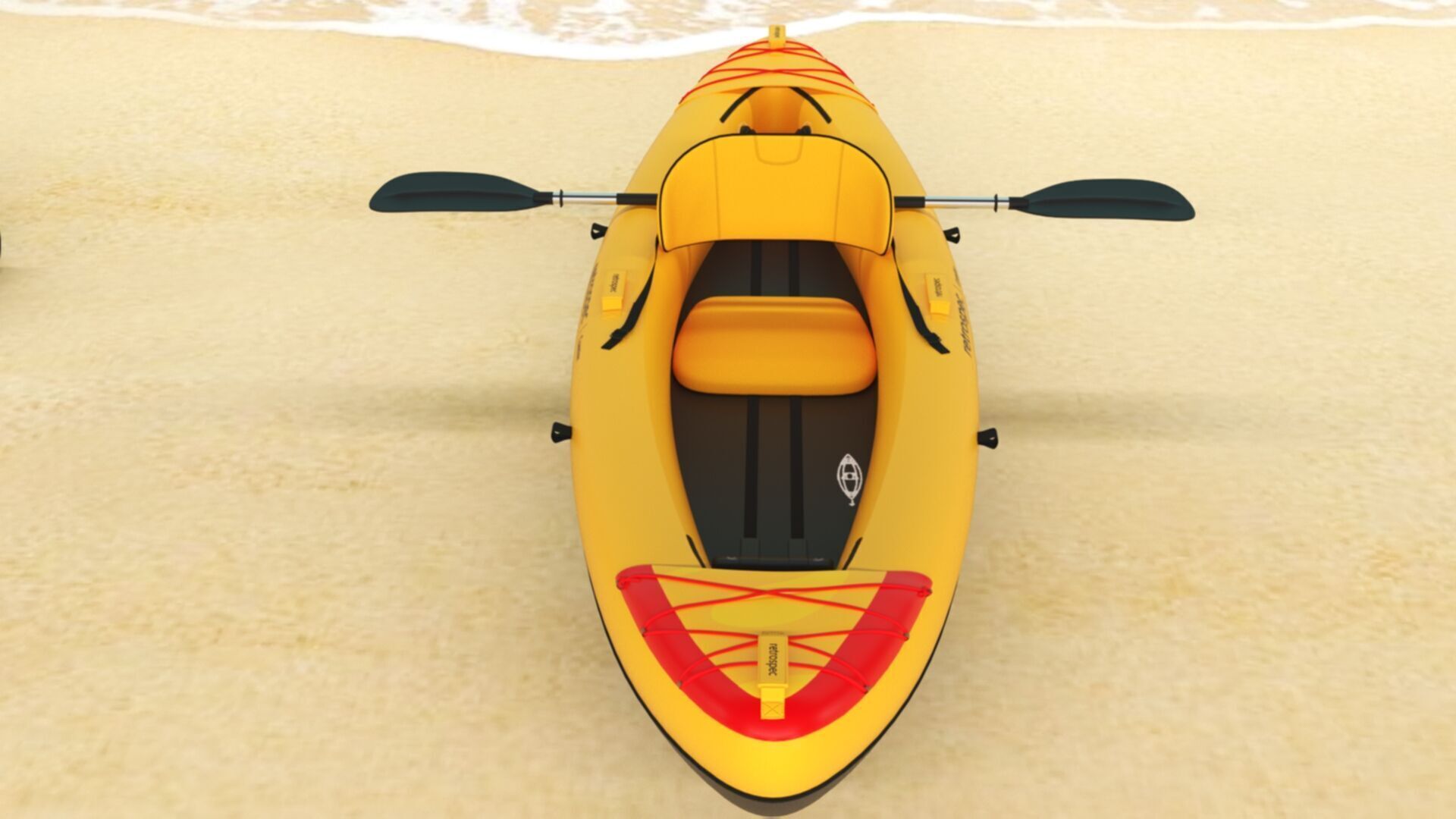 Retrospec Coaster Single  Tandem Inflatable Kayak Low-poly 3D model_12