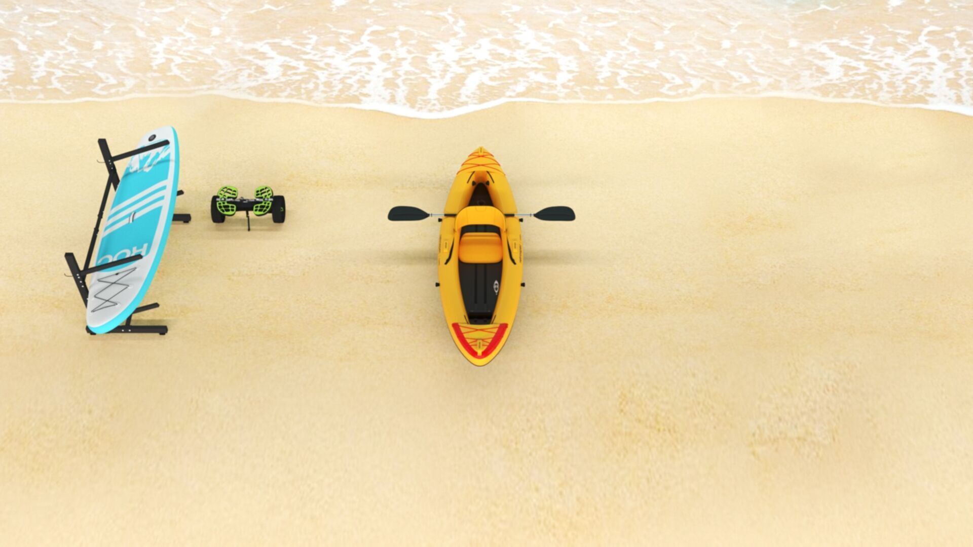 Retrospec Coaster Single  Tandem Inflatable Kayak Low-poly 3D model_2