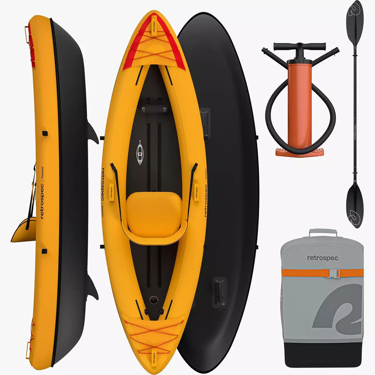 Retrospec Coaster Single Tandem Inflatable Kayak Low-poly 3D model