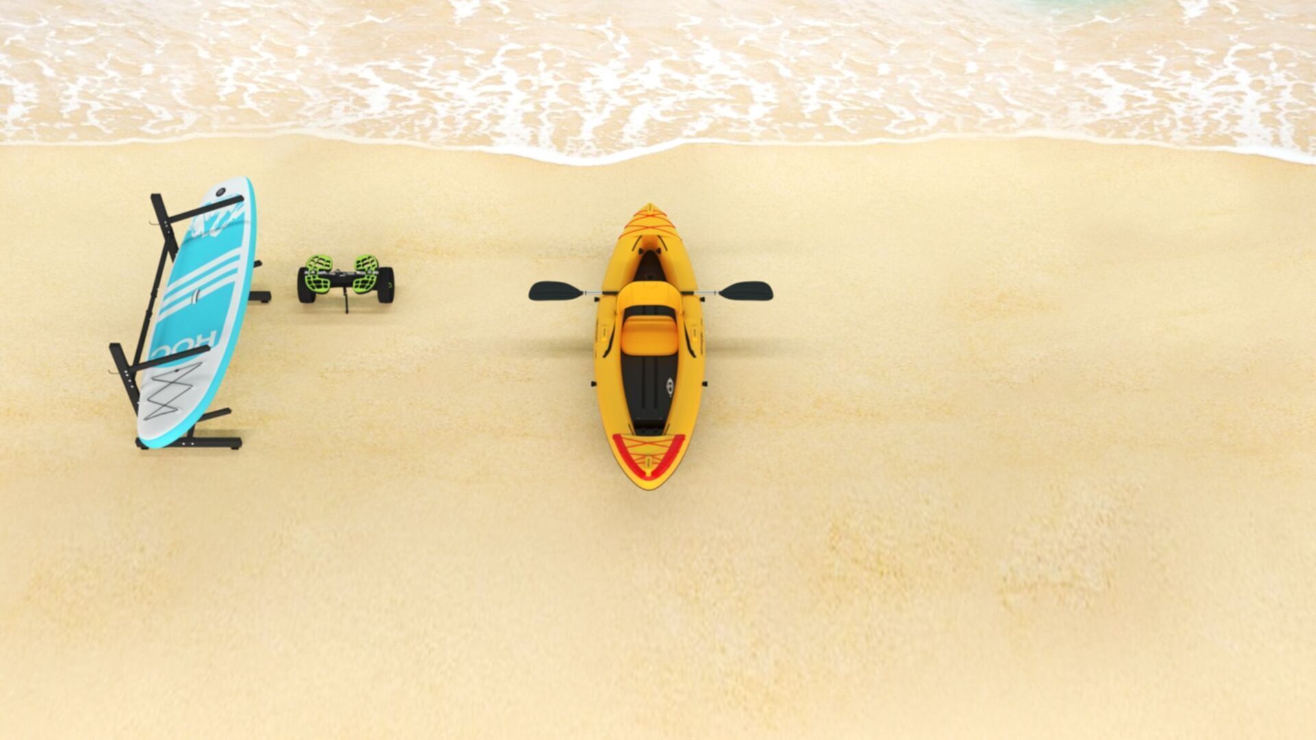 Retrospec Coaster Single  Tandem Inflatable Kayak Low-poly 3D model_1
