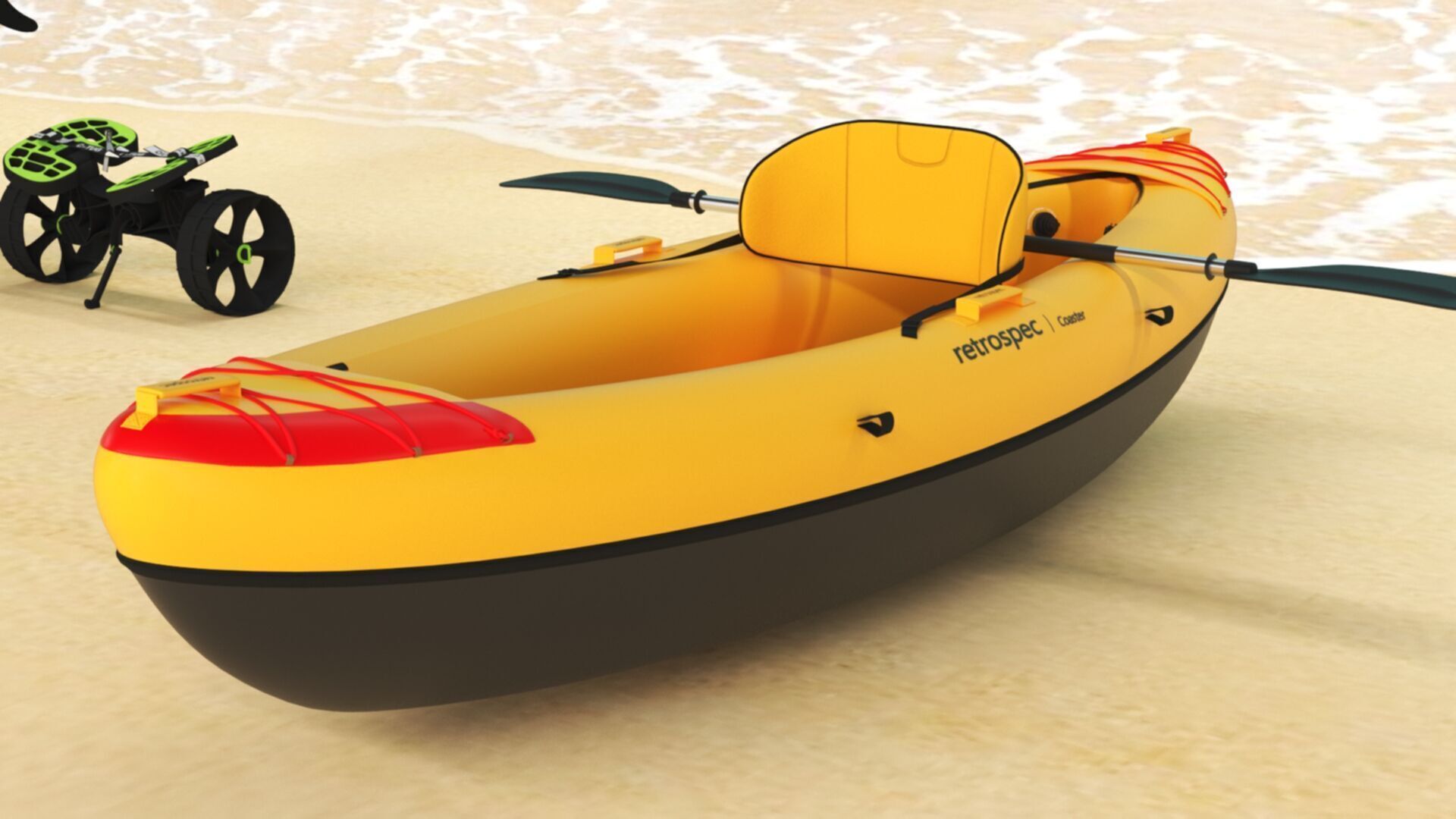 Retrospec Coaster Single  Tandem Inflatable Kayak Low-poly 3D model_20