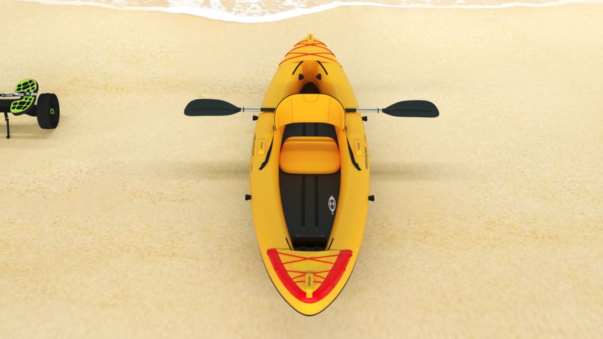 Retrospec Coaster Single  Tandem Inflatable Kayak Low-poly 3D model_8