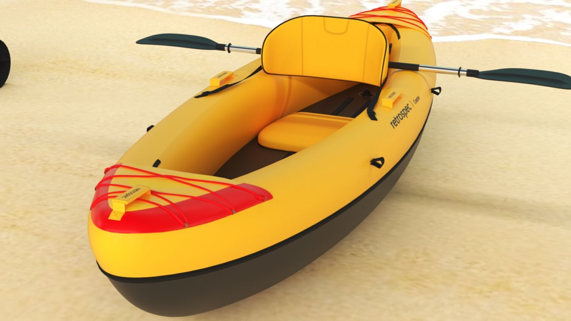 Retrospec Coaster Single  Tandem Inflatable Kayak Low-poly 3D model_18