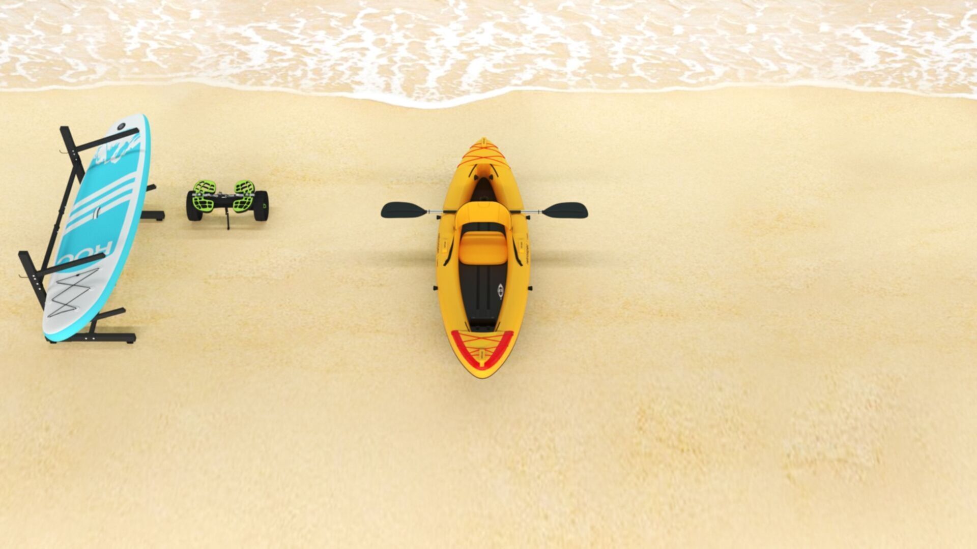 Retrospec Coaster Single  Tandem Inflatable Kayak Low-poly 3D model_3