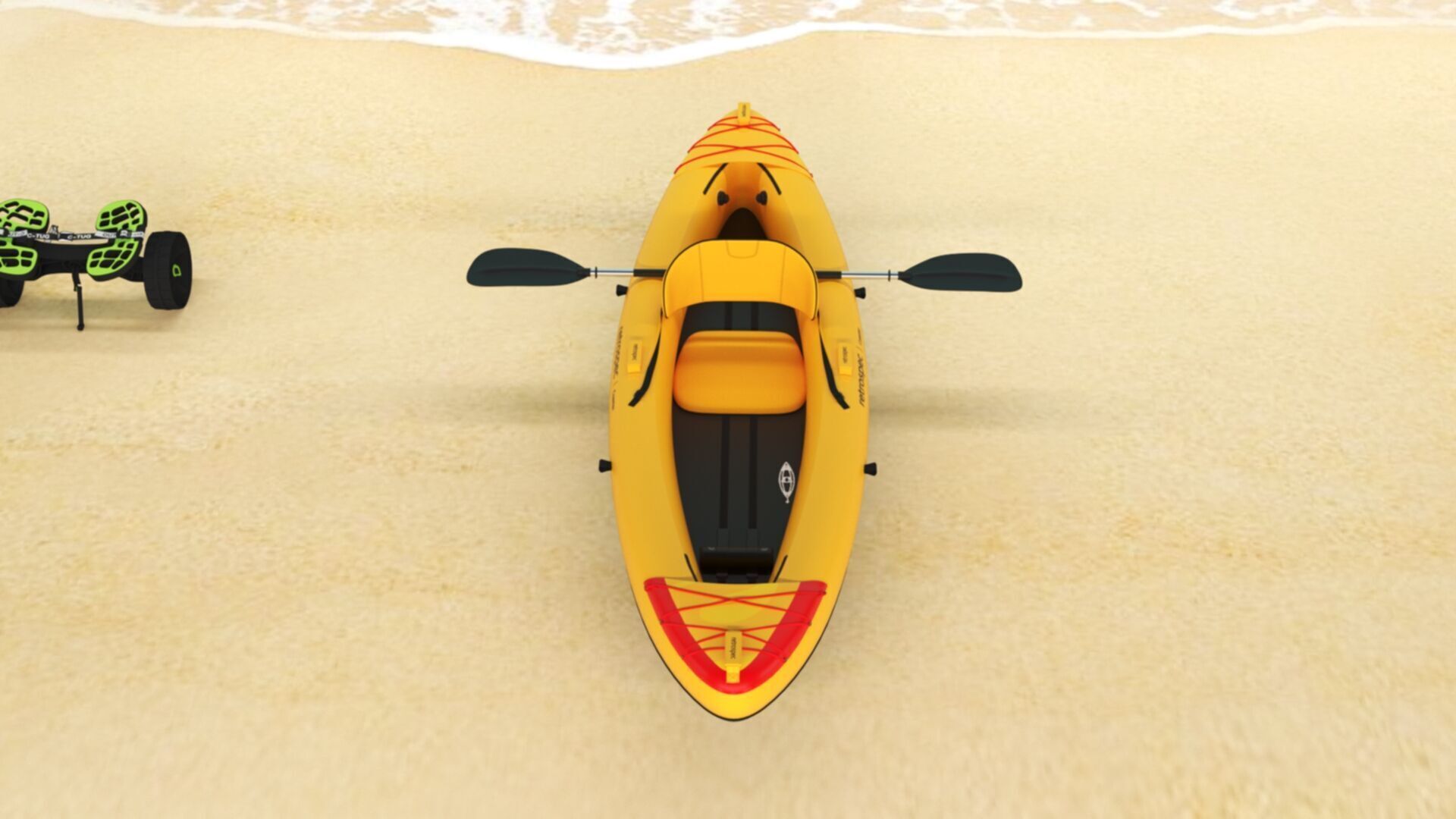 Retrospec Coaster Single  Tandem Inflatable Kayak Low-poly 3D model_7