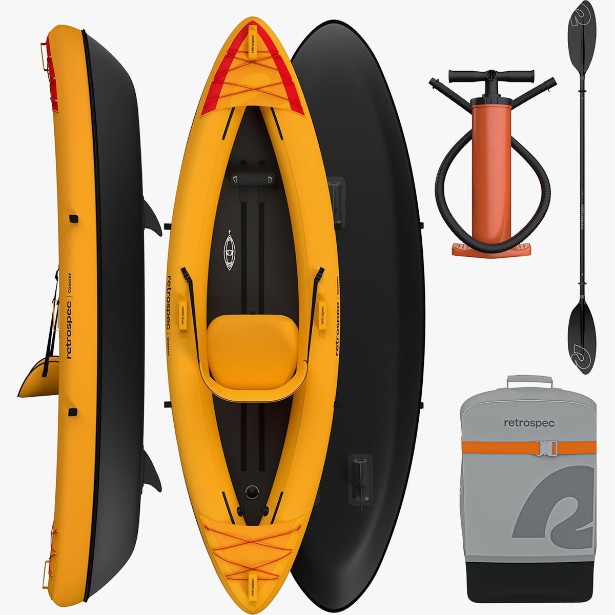 Retrospec Coaster Single  Tandem Inflatable Kayak Low-poly 3D model_0